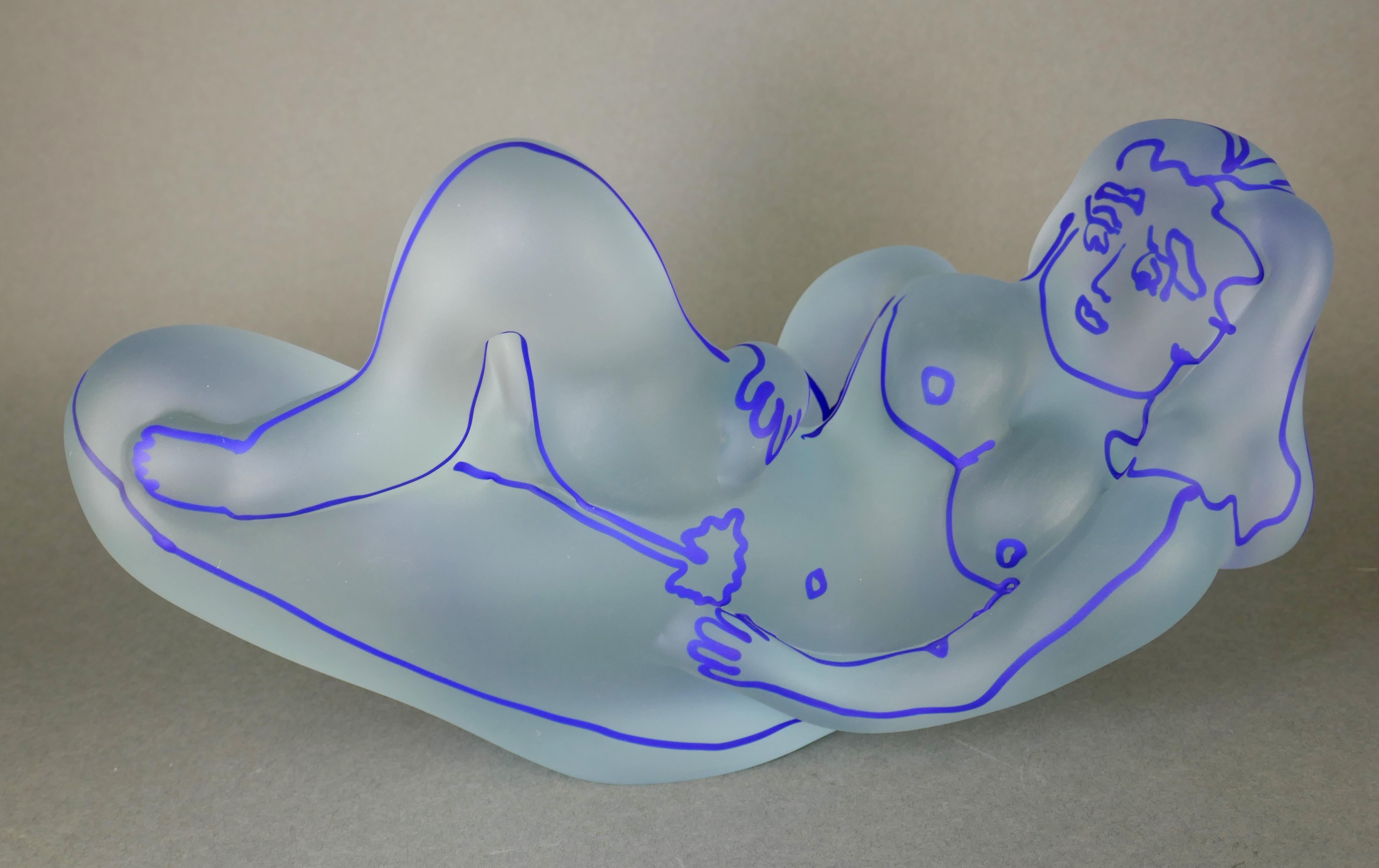 Richard Jolley Female Nude Reclining Art Glass Sculpture For Sale 9