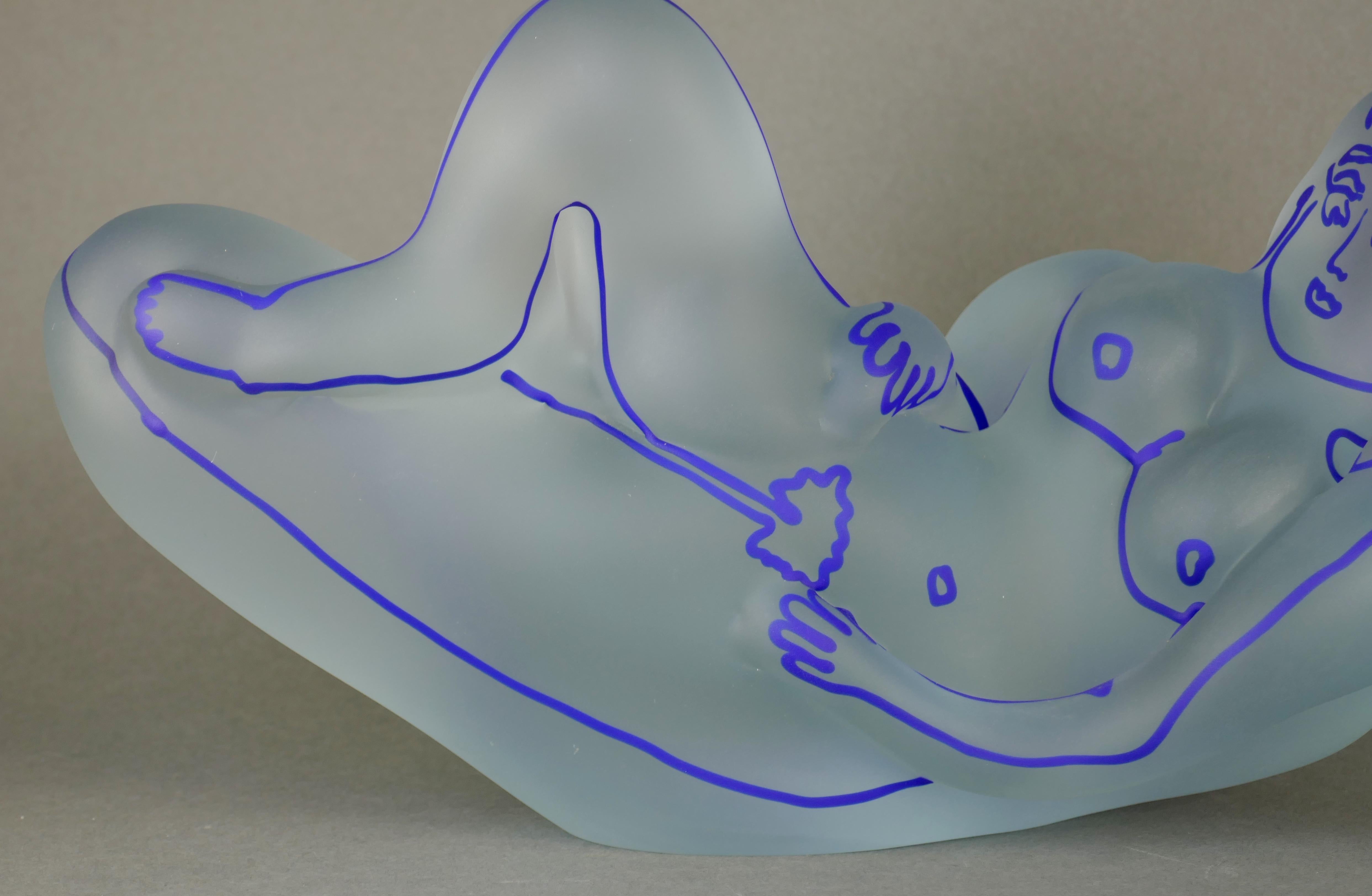 Richard Jolley Female Nude Reclining Art Glass Sculpture For Sale 10