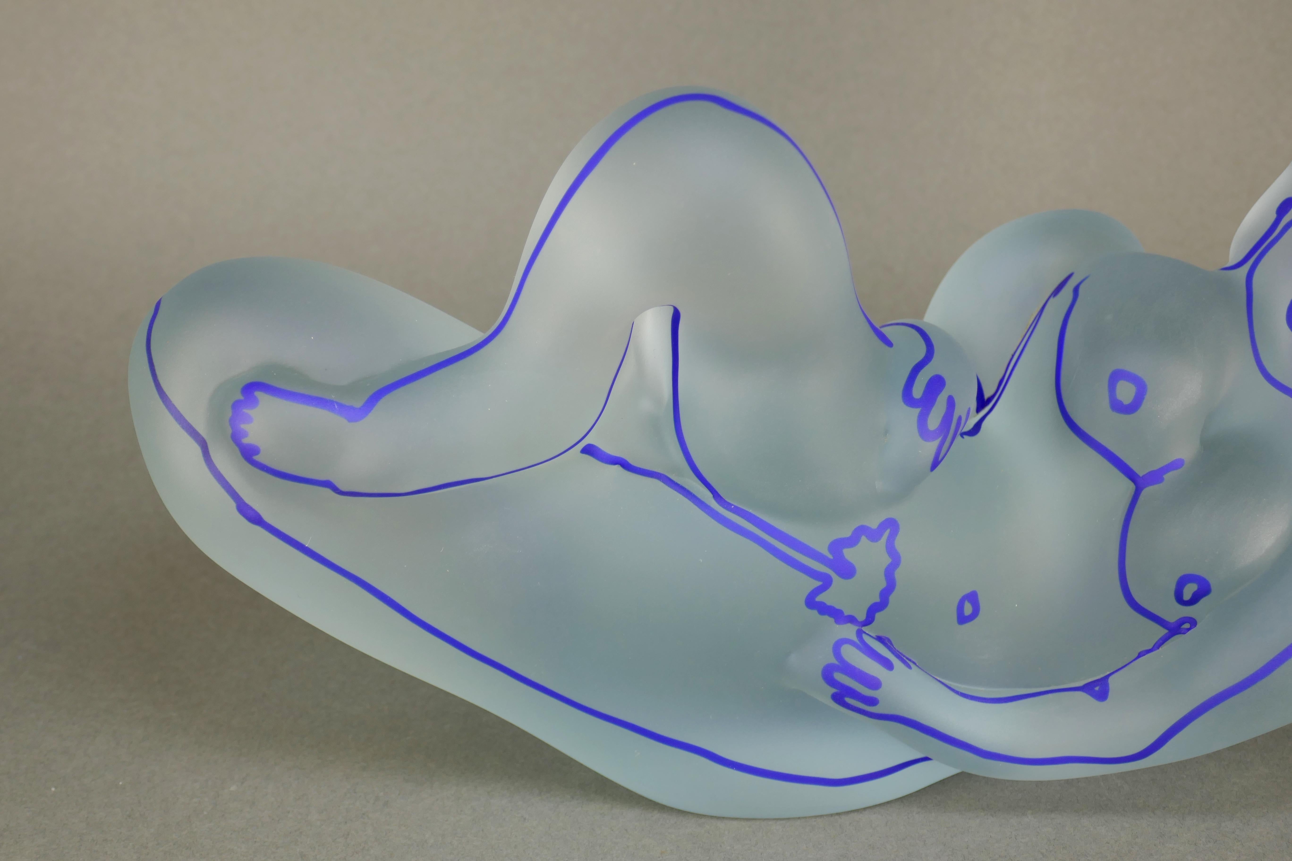 Richard Jolley Female Nude Reclining Art Glass Sculpture In Good Condition For Sale In San Juan Capistrano, CA