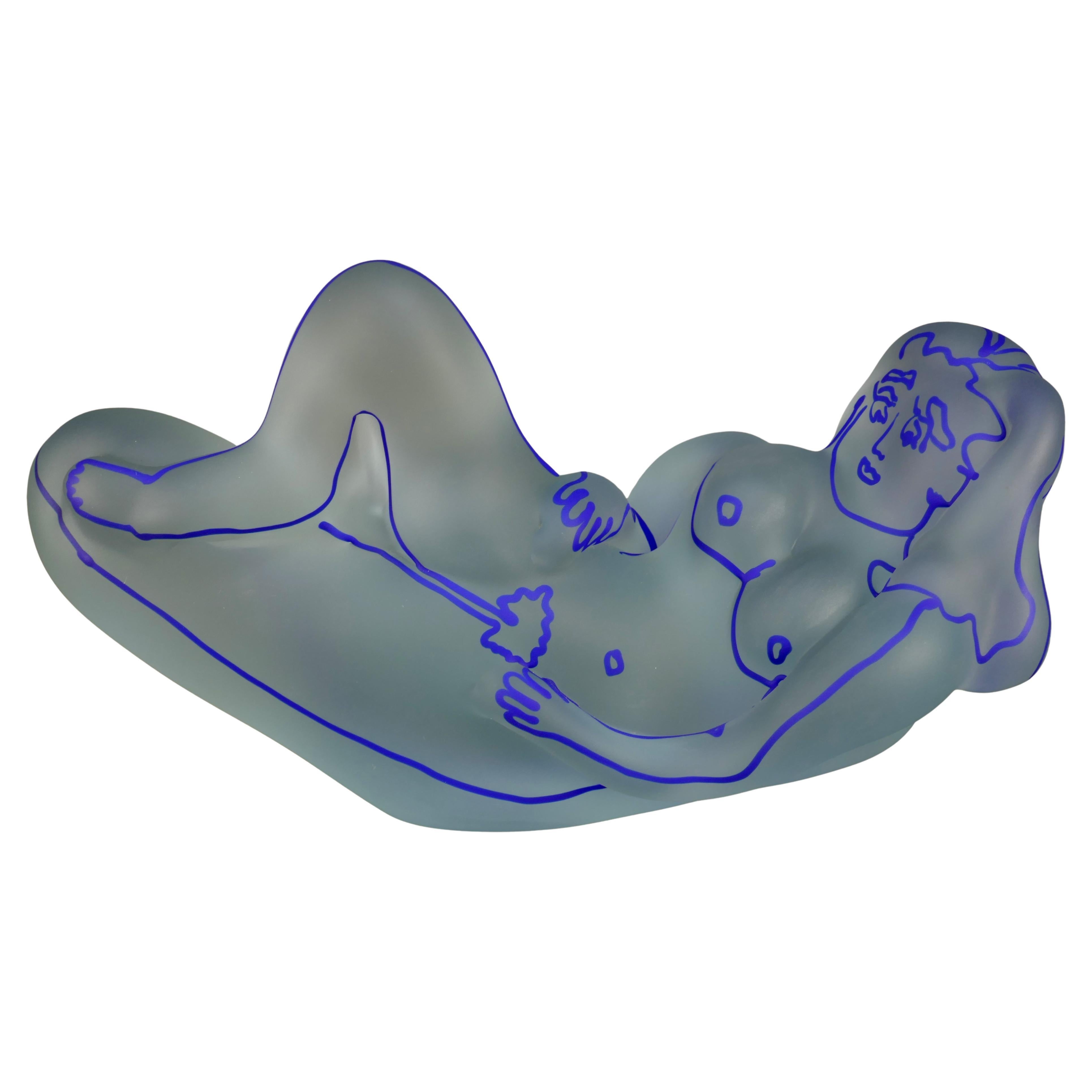 Richard Jolley Desnudo femenino reclinado Escultura artística de vidrio