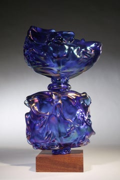 FROM WATER FLOATING - blue blown glass sculpture
