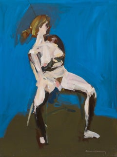 Richard J. S. Jung - 20. Jahrhundert Öl, Sitzender Akt