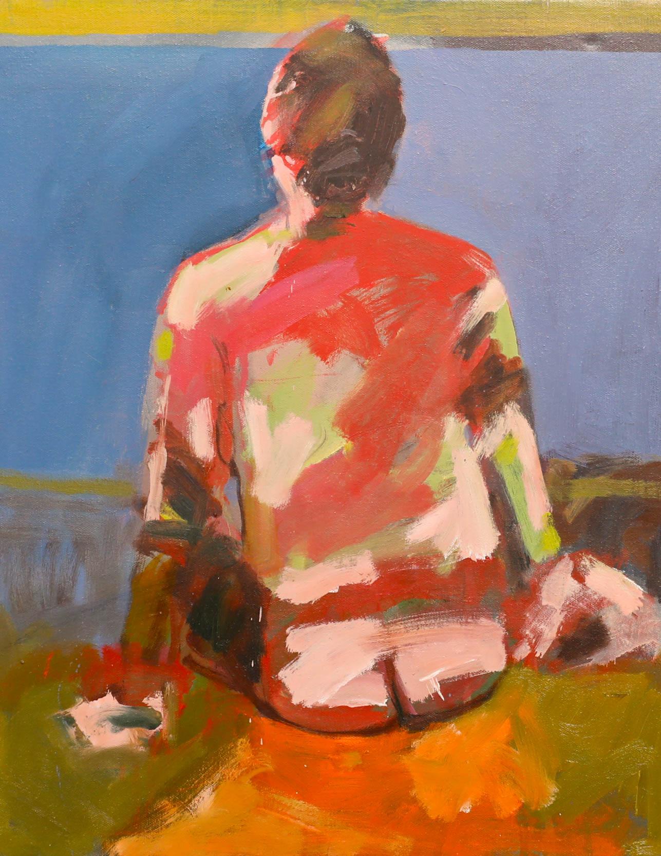 Richard J.S. Young - Contemporary Oil, Abstract Seated Nude (Huile contemporaine, nu assis) en vente 1