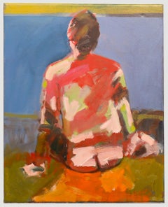 Richard J.S. Young - Contemporary Oil, Abstract Seated Nude (Huile contemporaine, nu assis)