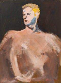 Richard J.S. Young - Contemporary Oil, Standing Male Nude