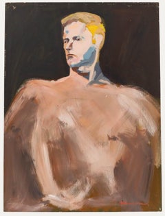 Richard J.S. Young - Contemporary Oil, Standing Male Nude
