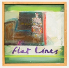 Richard J.S. Young - Framed Contemporary Oil, Flat Lines