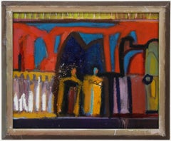 Richard J. S. Young - Gerahmtes zeitgenössisches Öl, Straßenszene