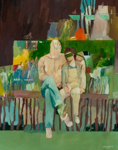 Richard J.S. Young - Signed c. 1980 Contemporary British Oil, Holiday Romance