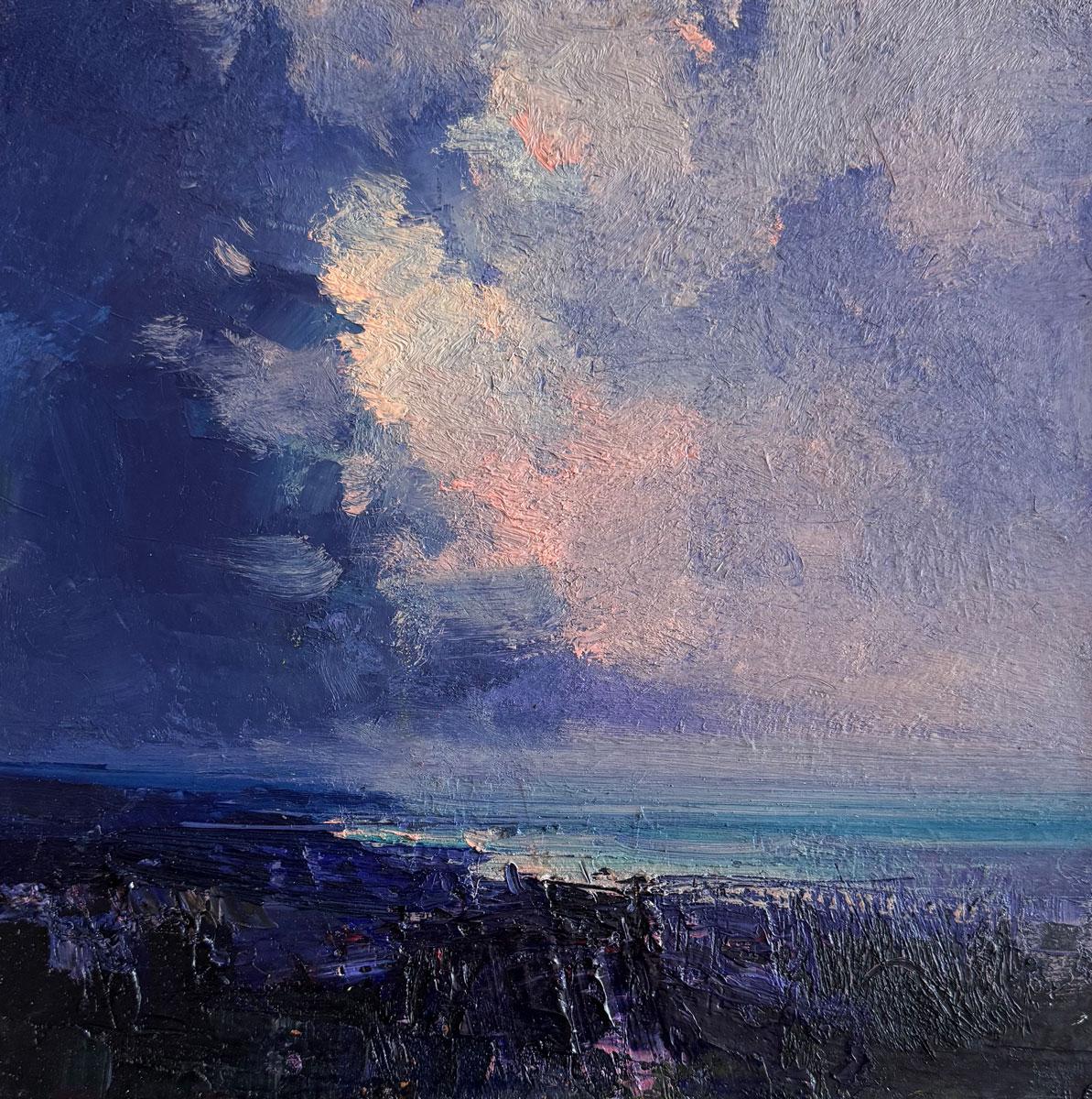 North West. Richard K Blades. Oil painting of the sea and sky Turner influence.