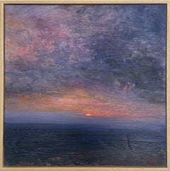 Schattige Sümpfe. Richard K. Blades. Gemälde des Meeres bei Sonnenuntergang. Einfluss von Turner.