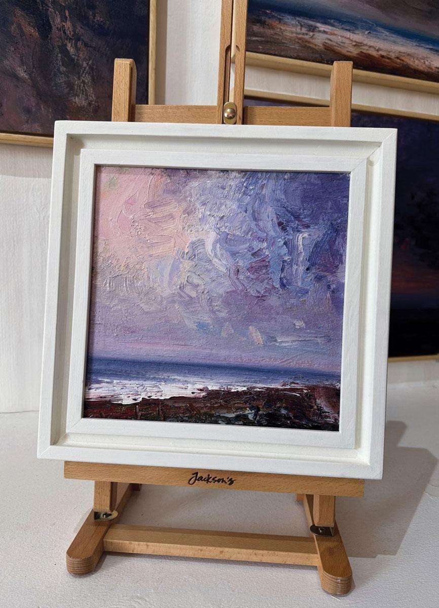 Der Norden. Richard K. Blades. Ölgemälde des Meeres und des Himmels Turner Einfluss. (Grau), Landscape Painting, von Richard K Blades