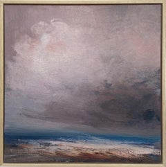 Para volver.  Richard K Blades.  Óleo del mar al atardecer Influencia de Turner.