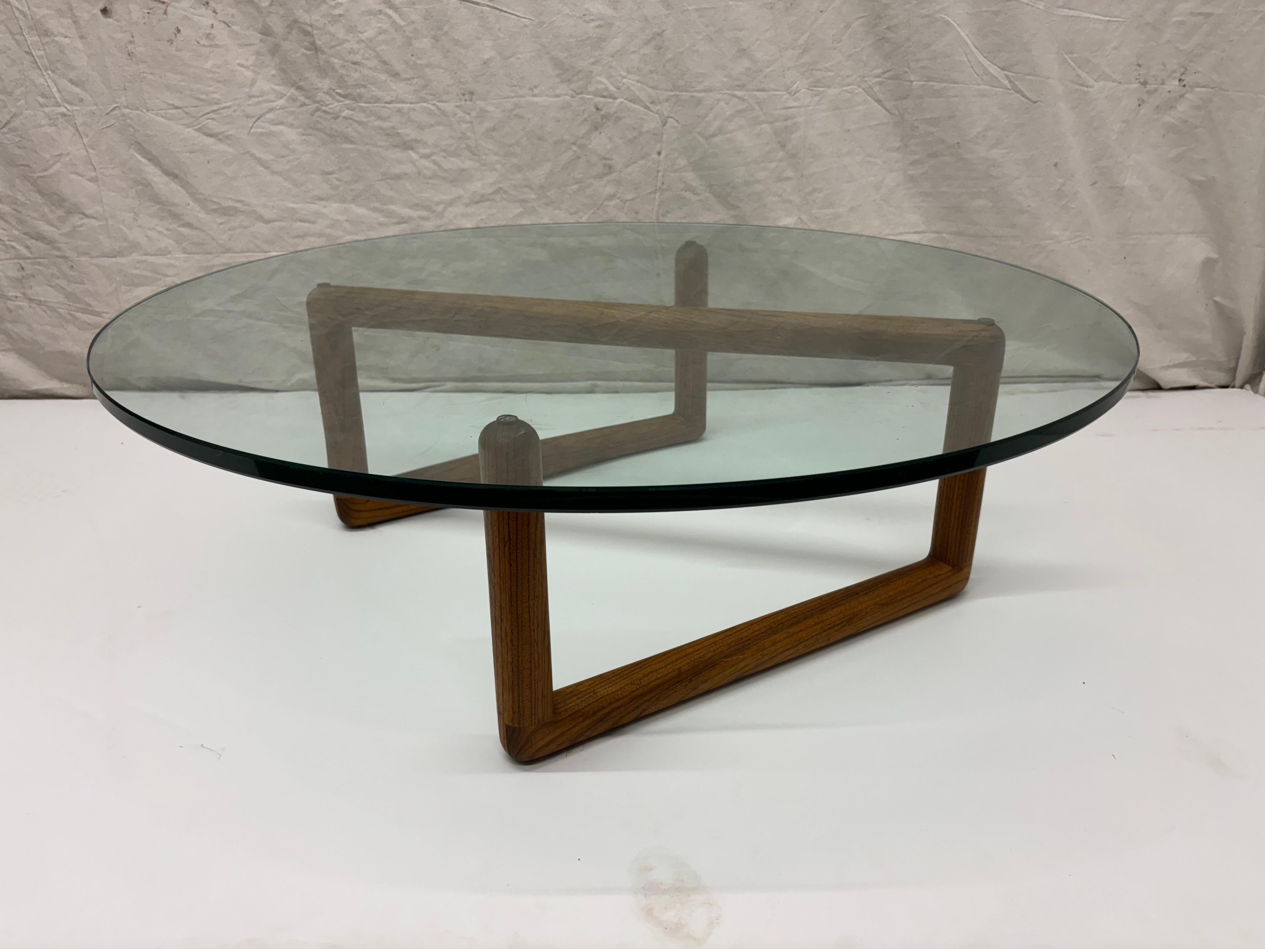 Richard Kagan Zebra Wood and Glass Coffee Table. Bought directly from the South Street Philadelphia Gallery owned and operated by Mr. Kagan. Table is in very nice shape, glass shows some scratches. Gallery was still in operation into the mid-80's