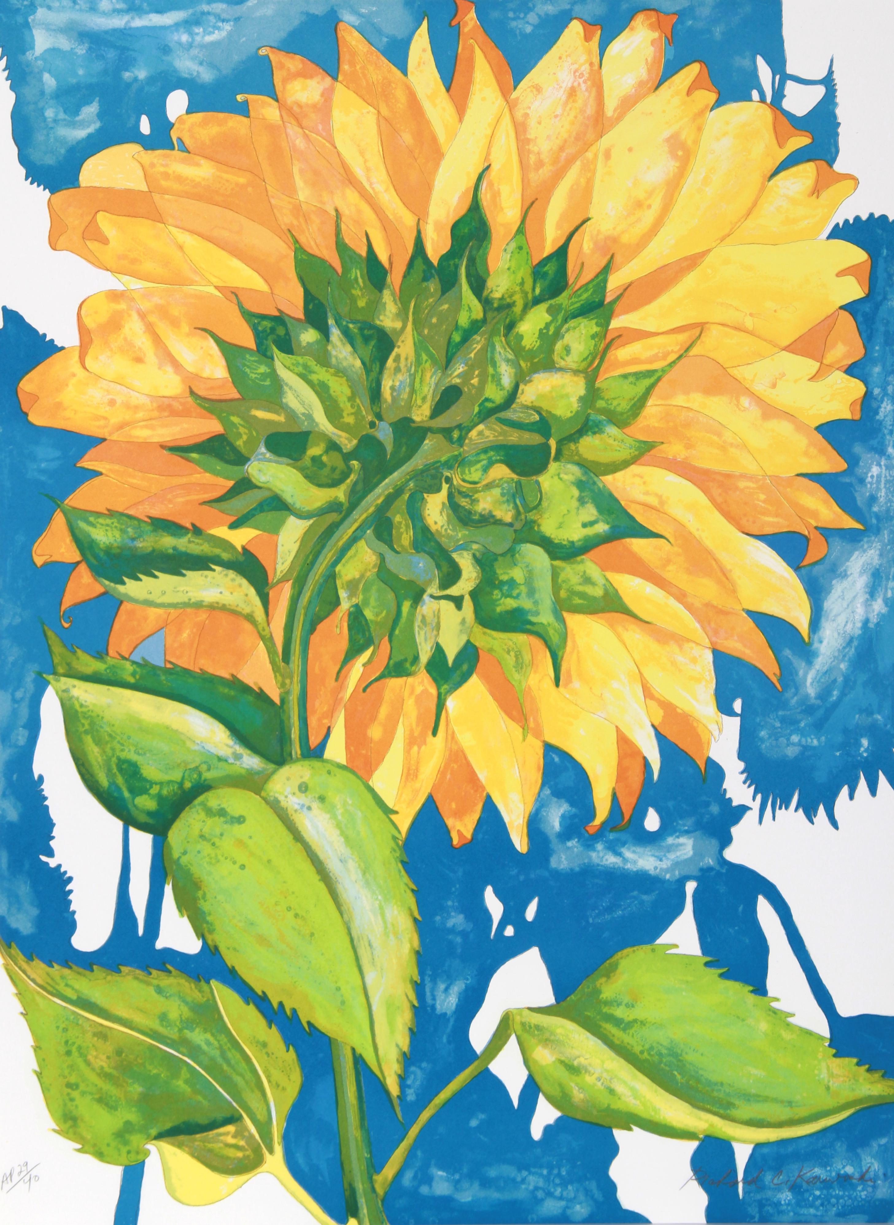 Sunflower, Lithograph by Richard Karwoski