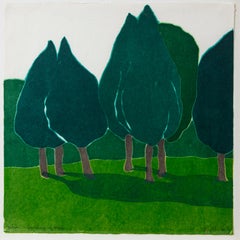 Richard Kemble, Symphony of Trees, Editioned Woodblock Print, 1980