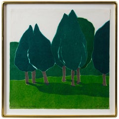 Richard Kemble, Symphony of Trees, Editioned Woodblock Print, 1980