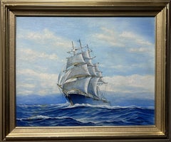 Artistics Richard Kerber Vintage oil painting on board, Seascape, Framed