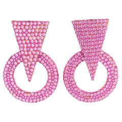 Orecchini a clip pendenti con pietre preziose "Blush Pink" di Richard Kerr
