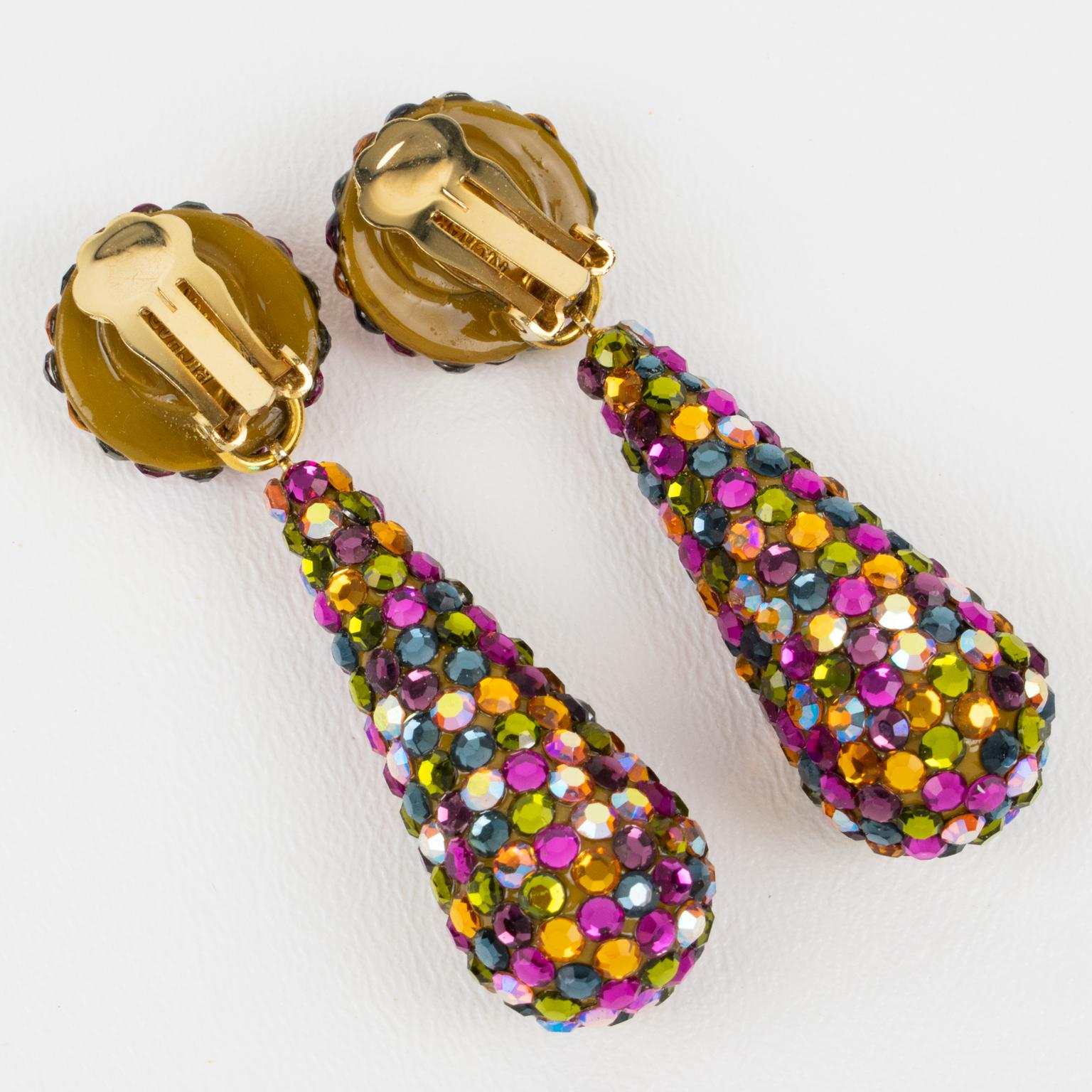multicolor crystal earrings