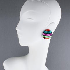 Richard Kerr Multicolor Jeweled Clip-on Earrings