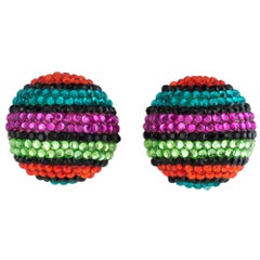 Richard Kerr Multicolor Jeweled Clip-on Earrings