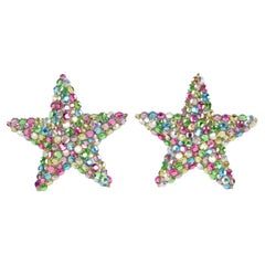 Richard Kerr Pendientes de clip con forma de estrella en colores pastel multicolores