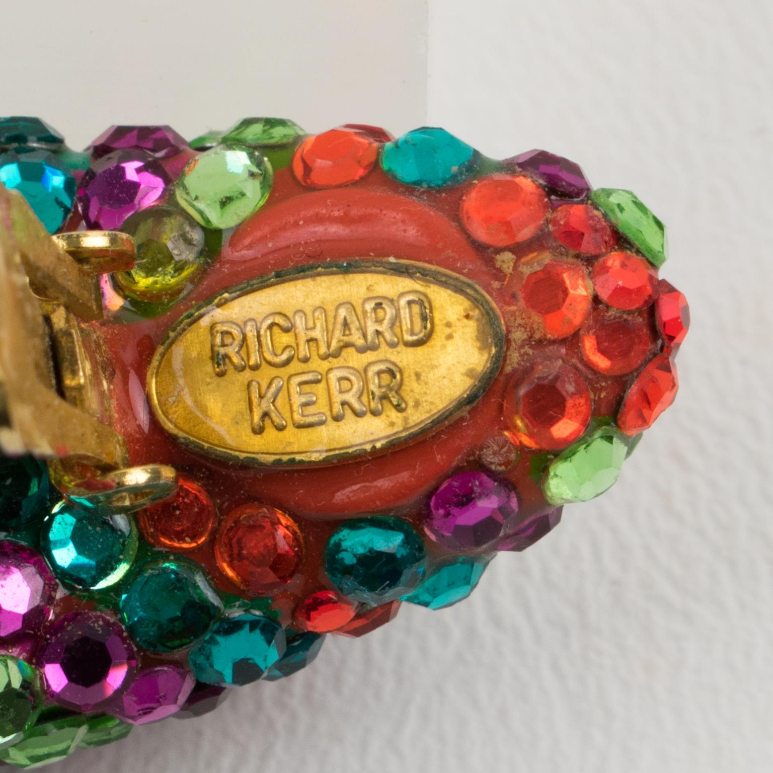 Richard Kerr Jewelled Earrings Multicolor Nautilus For Sale 4