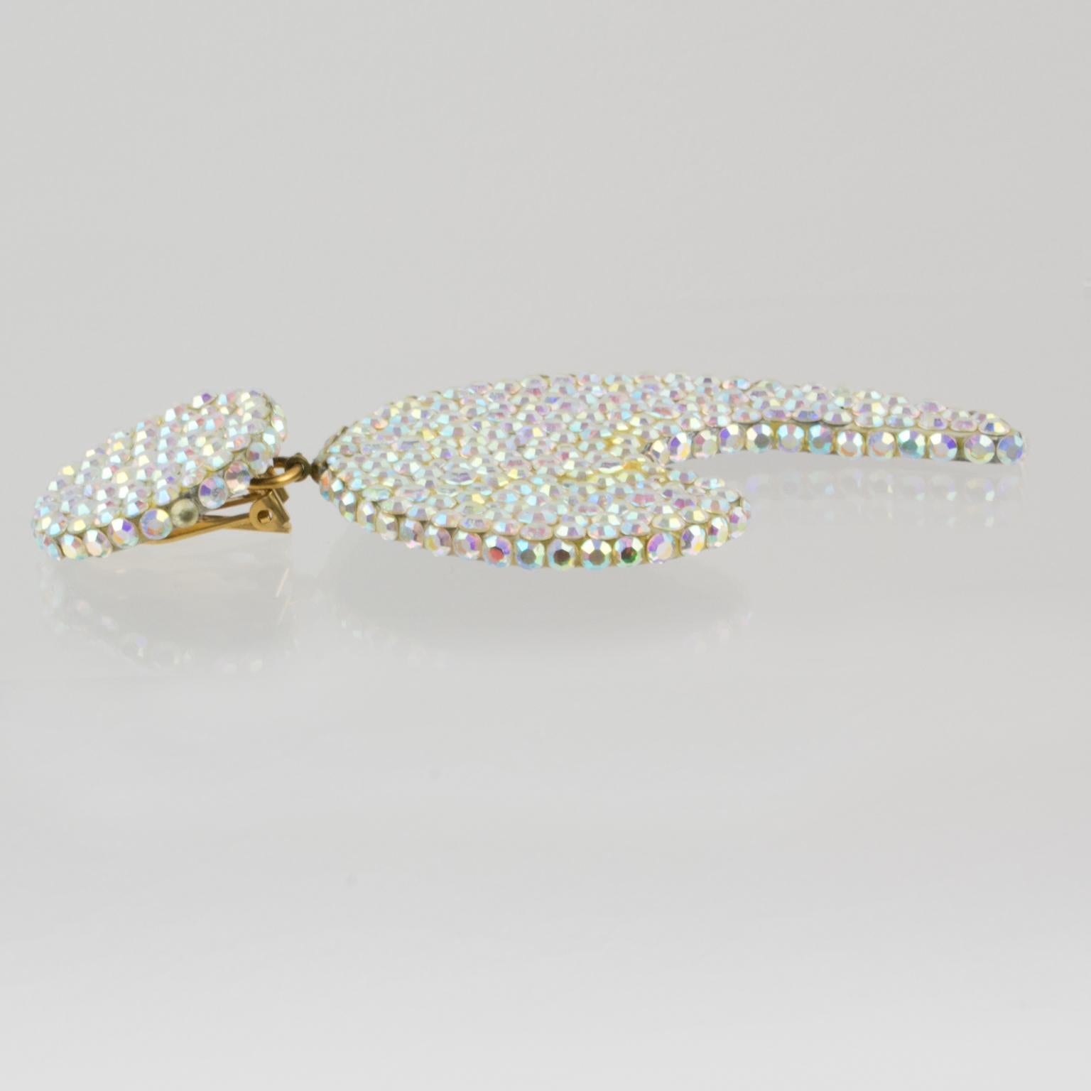 Richard Kerr Oversized Jeweled Dangle Clip Earrings 2