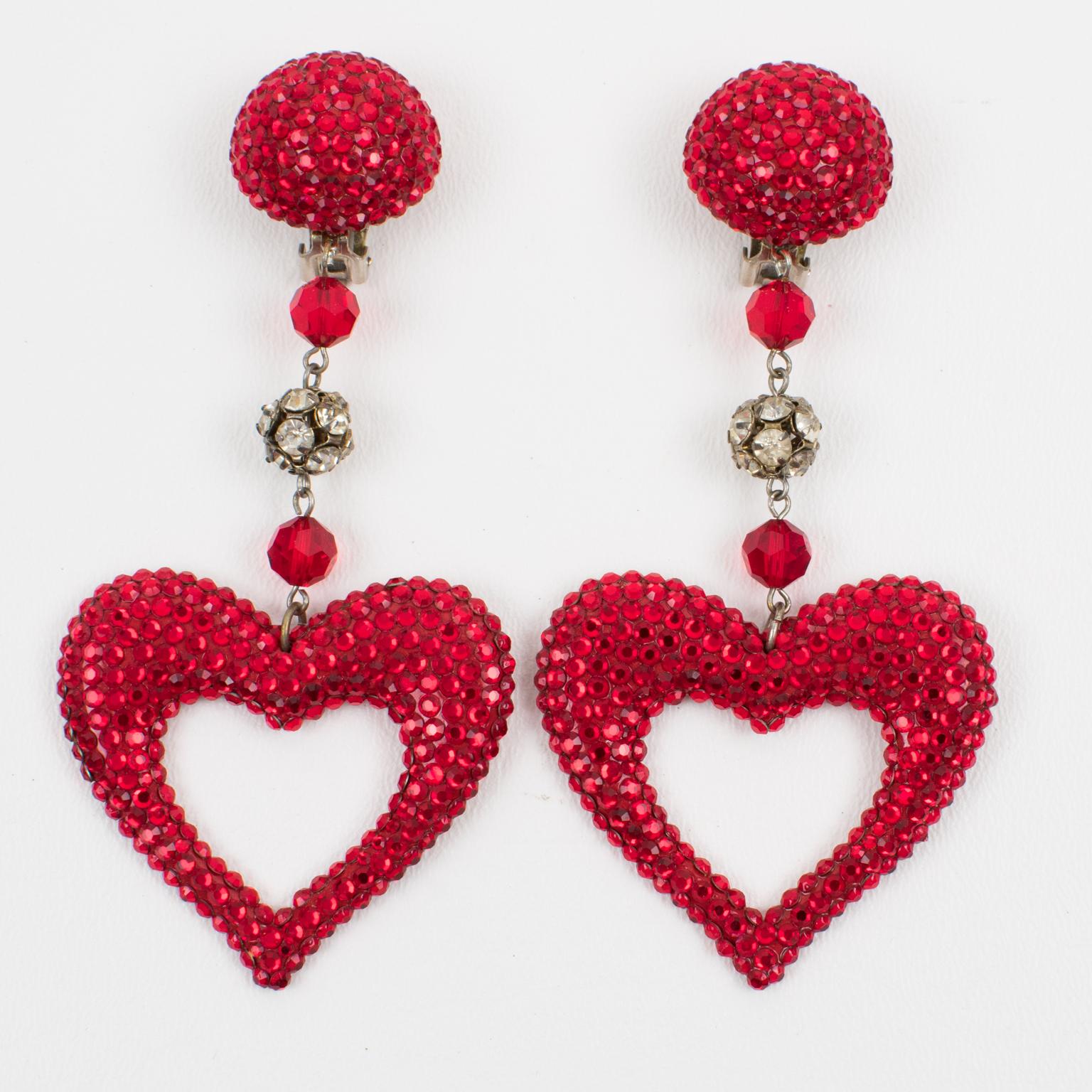red clip earrings