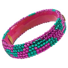 Pulsera brazalete Richard Kerr rosa y turquesa con cristales joya