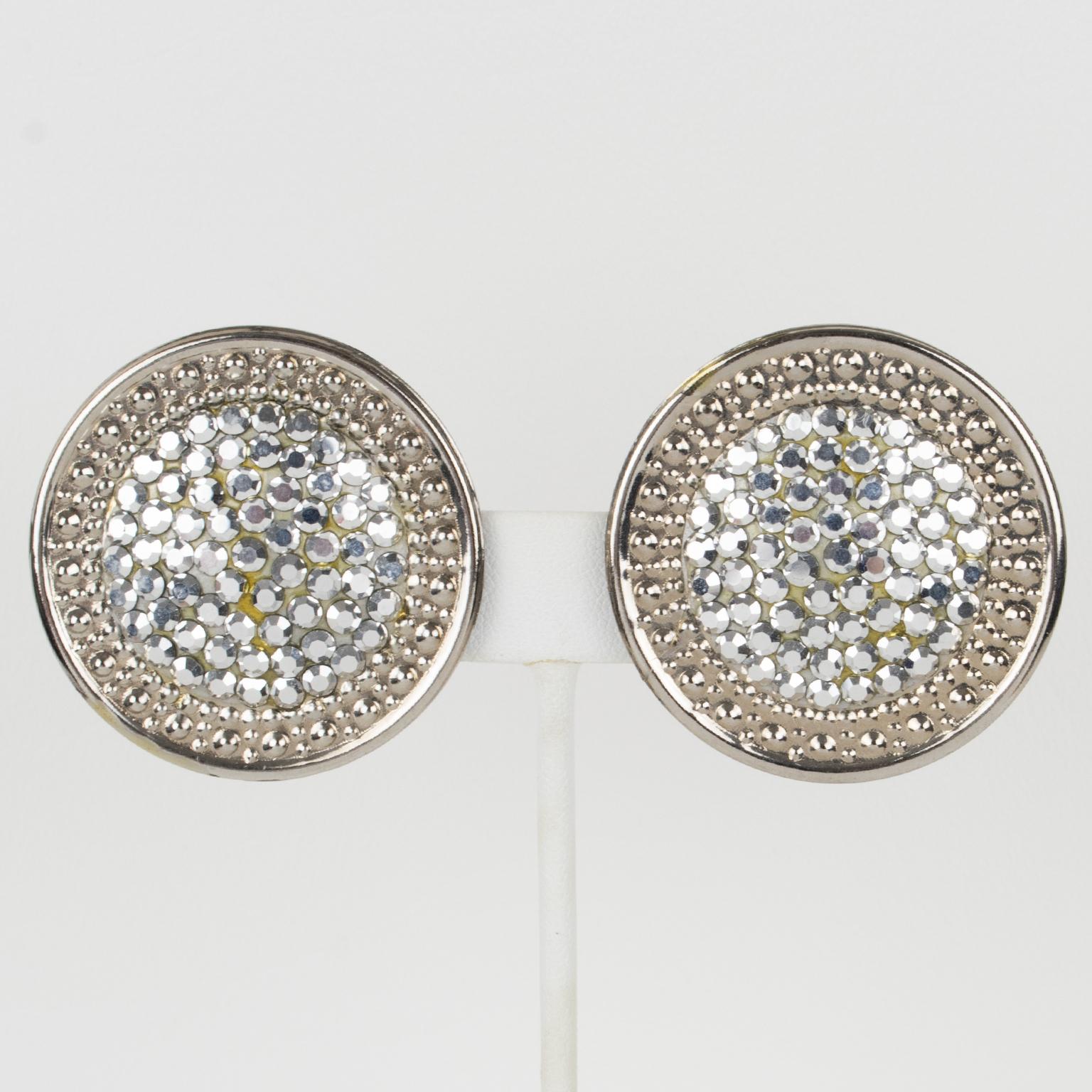 Richard Kerr Silver Jeweled Clip-Ohrringe im Angebot 2