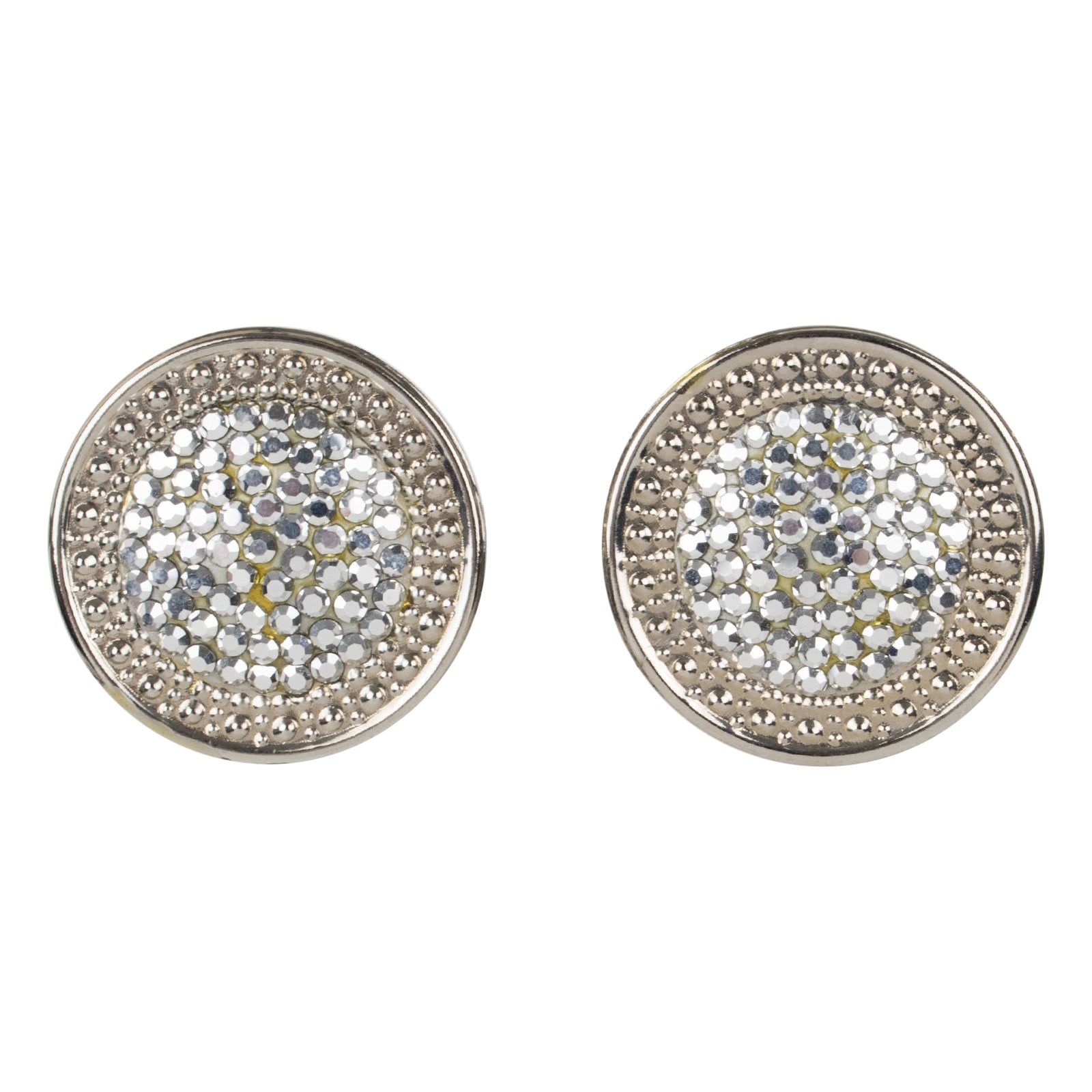 Richard Kerr Silver Jeweled Clip-Ohrringe im Angebot