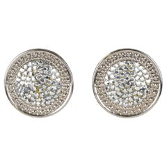 Richard Kerr Silver Crystal Jeweled Clip-on Earrings
