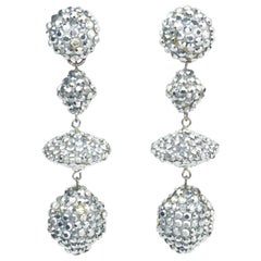 Richard Kerr Silver Pave Crystal Dangle Earrings