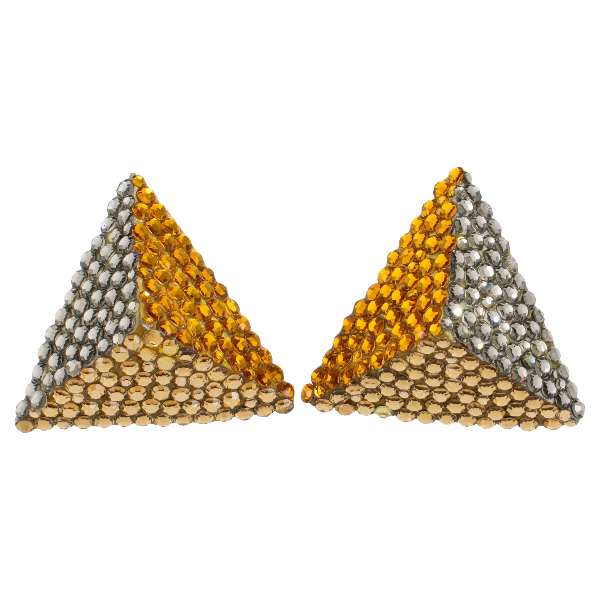A. Richard Kerr Orecchini a clip con piramide Jewell e topazio in Gray in vendita