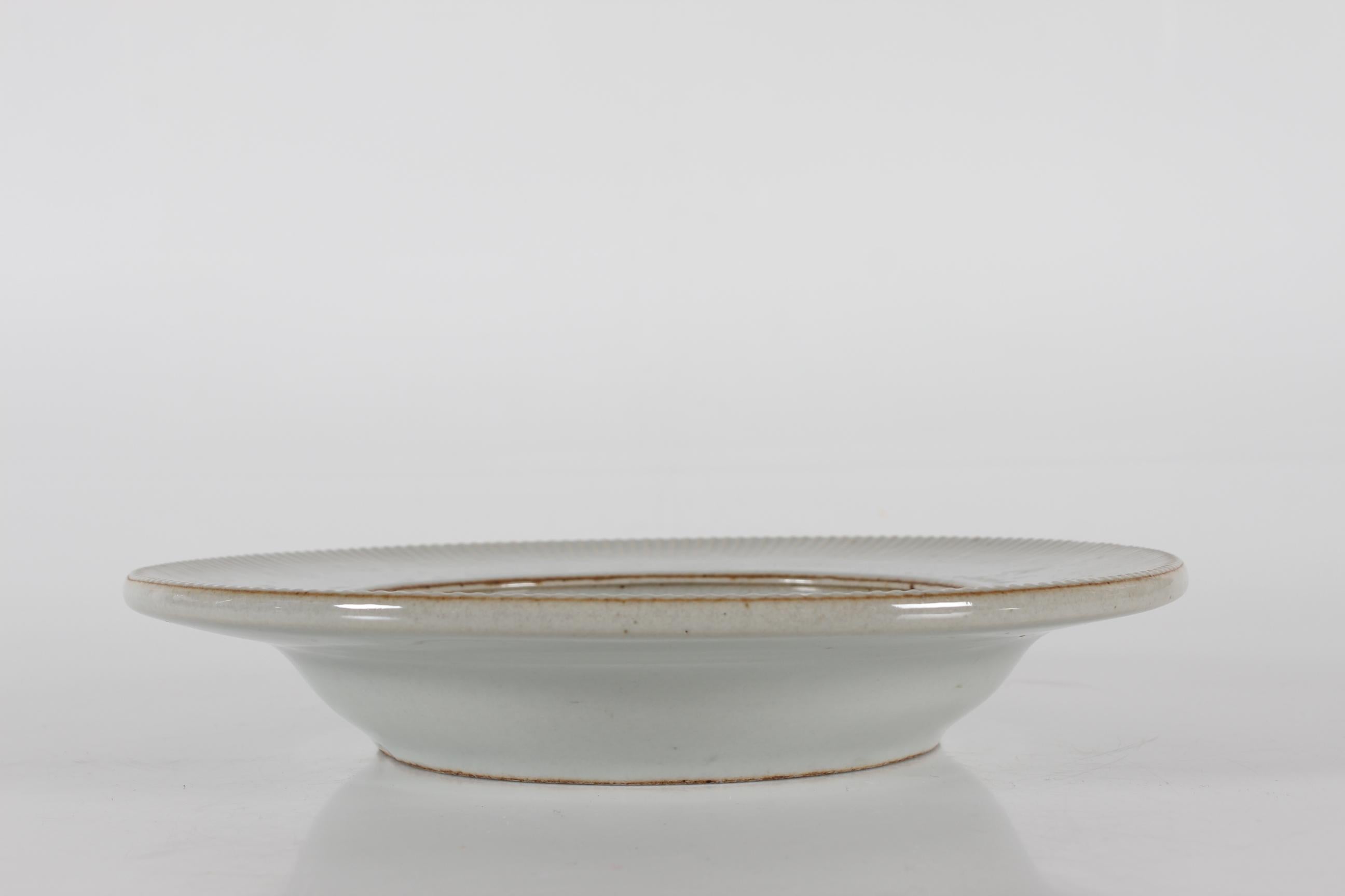 Danish Richard Kjærgaard for Bing & Grøndahl Ceramic Bowl with Relief Pattern 1960s For Sale
