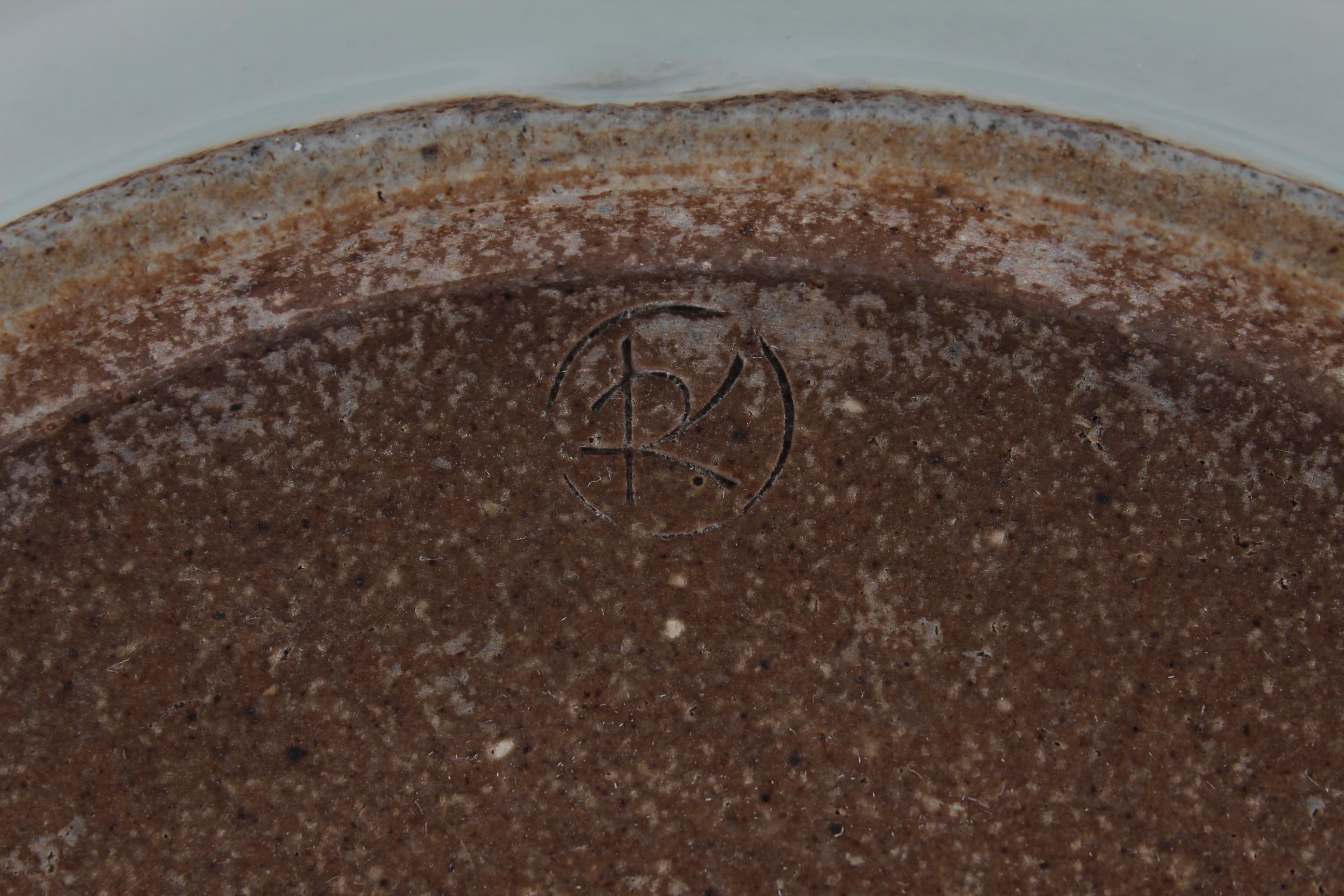 Richard Kjærgaard for Bing & Grøndahl Ceramic Bowl with Relief Pattern 1960s For Sale 1