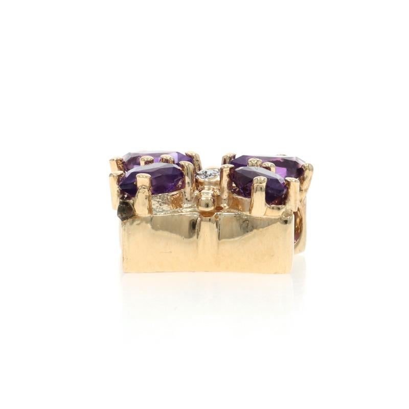 Marquise Cut Richard Klein Amethyst Diamond Butterfly Slide Charm Yellow Gold 14k Marq1.80ctw For Sale