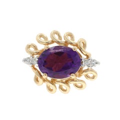 Richard Klein Amethyst Diamond Slide Charm - Yellow Gold 14k Oval 3.75ct
