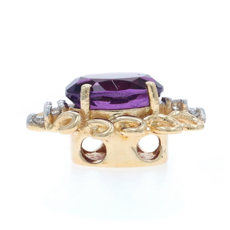 Oval Cut Richard Klein Amethyst Diamond Slide Charm - Yellow Gold 14k Oval 3.75ct For Sale