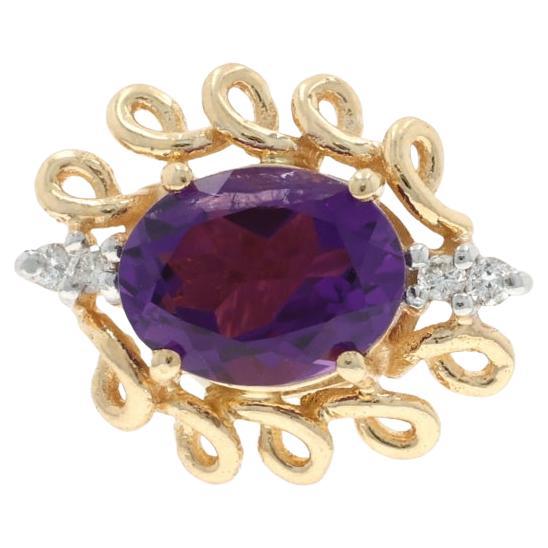 A. Klein Amethyst Diamond Slide Charm - Oro giallo 14k Oval 3.75ct