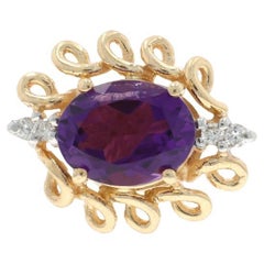 A. Klein Amethyst Diamond Slide Charm - Oro giallo 14k Oval 3.75ct