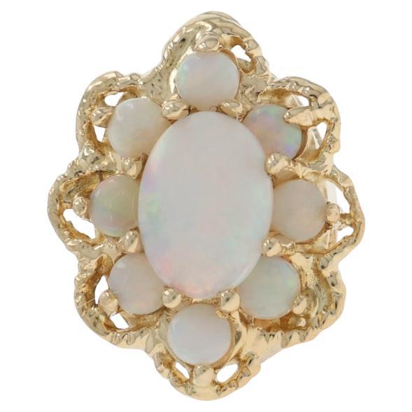 Charme a forma di aureola di Opale Australiano - Oro giallo 14k Cab 1.10ctw