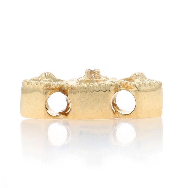 A Klein Diamond Slide Charm Yellow Gold 14k Single Cut Geometric Bead Excellent état - En vente à Greensboro, NC
