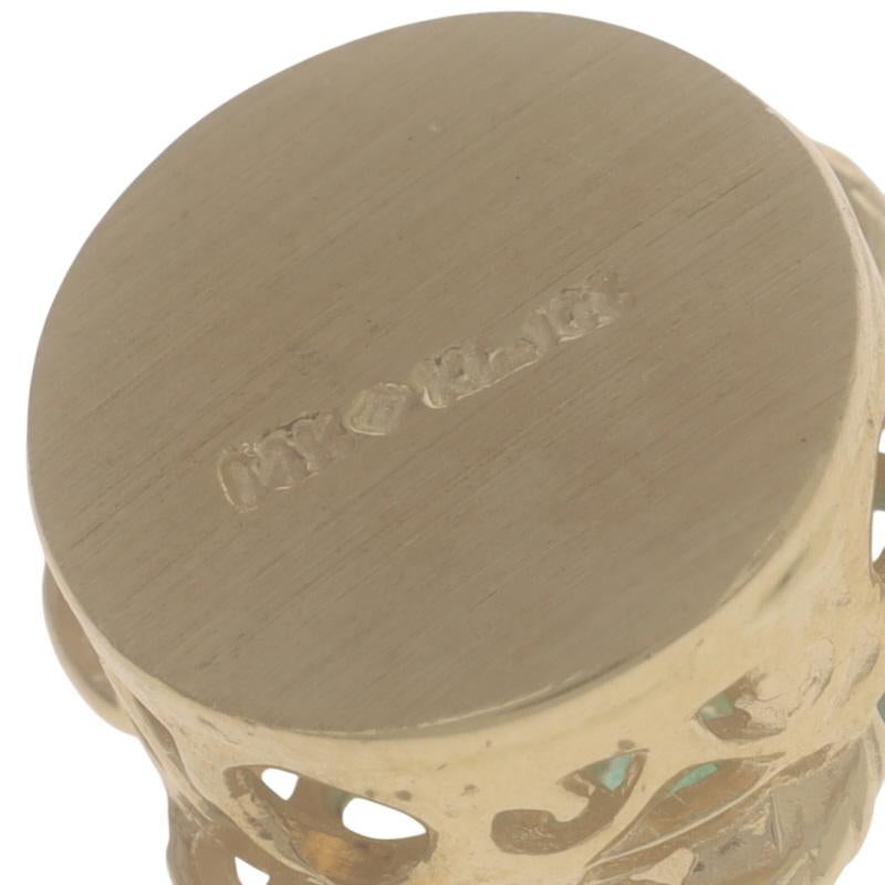 A. Klein Emerald Diamond Flower Slide Charm Yellow Gold 14k Oval 1.57ctw Pour femmes en vente