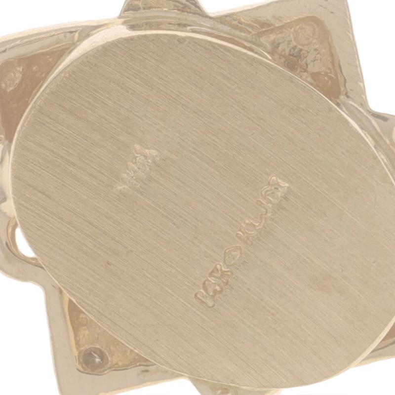 Women's Richard Klein London Blue Topaz Diamond Slide Charm - Yellow Gold 14k Oval For Sale