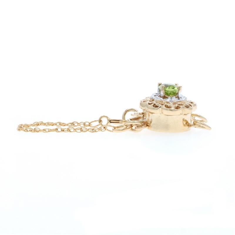 Taglio ovale A. Klein Peridot Dia Slide Braccialetto Charm Chiusura in oro giallo 14k Trovi in vendita