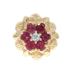 Richard Klein Pink Tourmaline Diamond Slide Charm Yellow Gold 14k 1.42ctw Flower