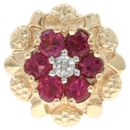 A. Klein Pink Diamond Slide Charm Yellow Gold 14k 1.42ctw Flower